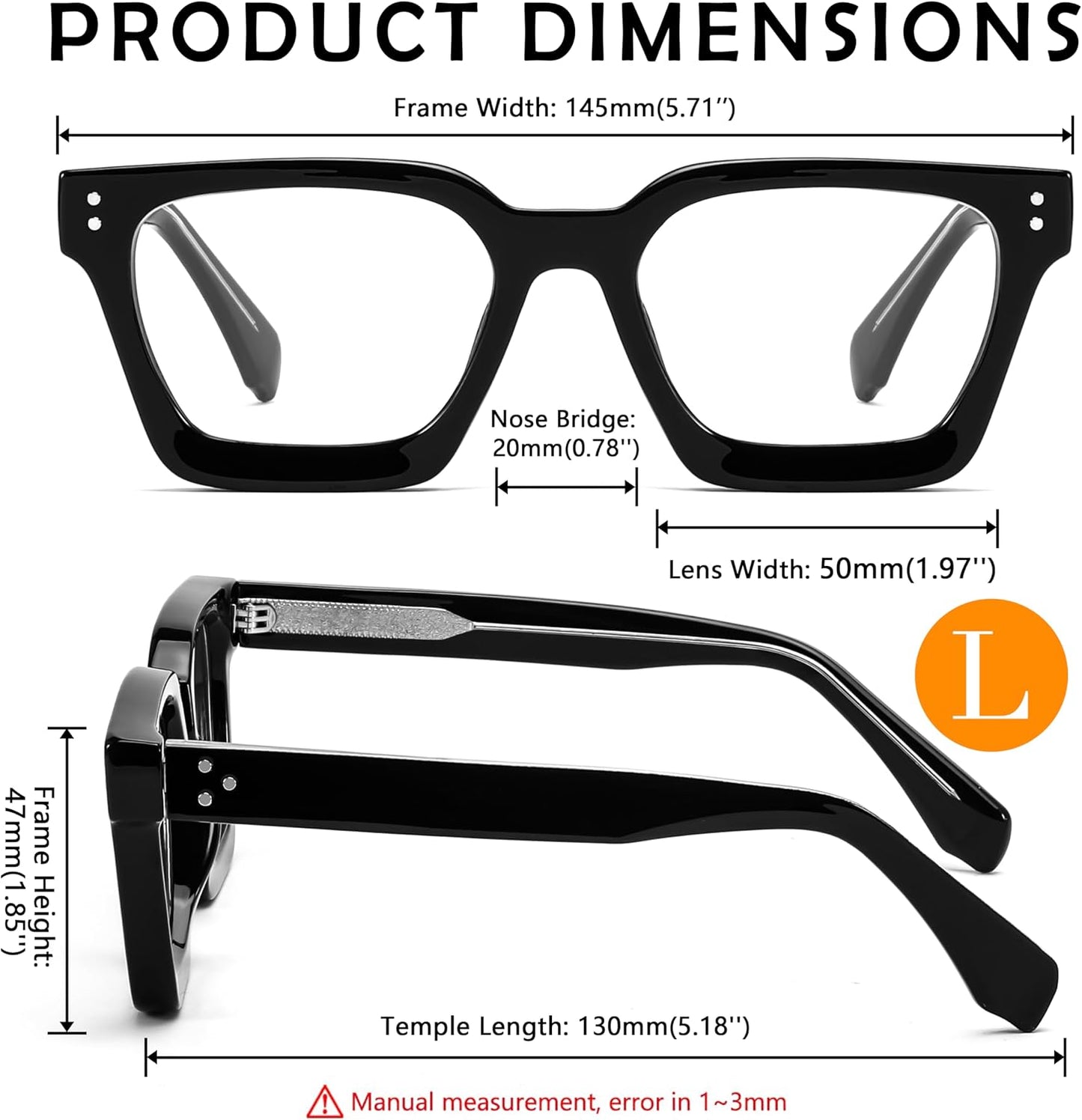 商品图片 11 | B0CWRK3FFF | FEISEDY Blue Light Blocking Glasses Women Men Chunky Square Computer Glasses B0101