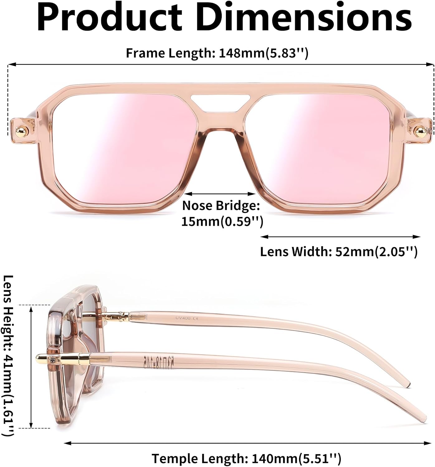 商品图片 68 | B09YTJ4FQZ | FEISEDY Vintage Square 70s Flat Aviator Sunglasses Women Men Classic Retro Stylish Frame UV400 Sunglasses B2622
