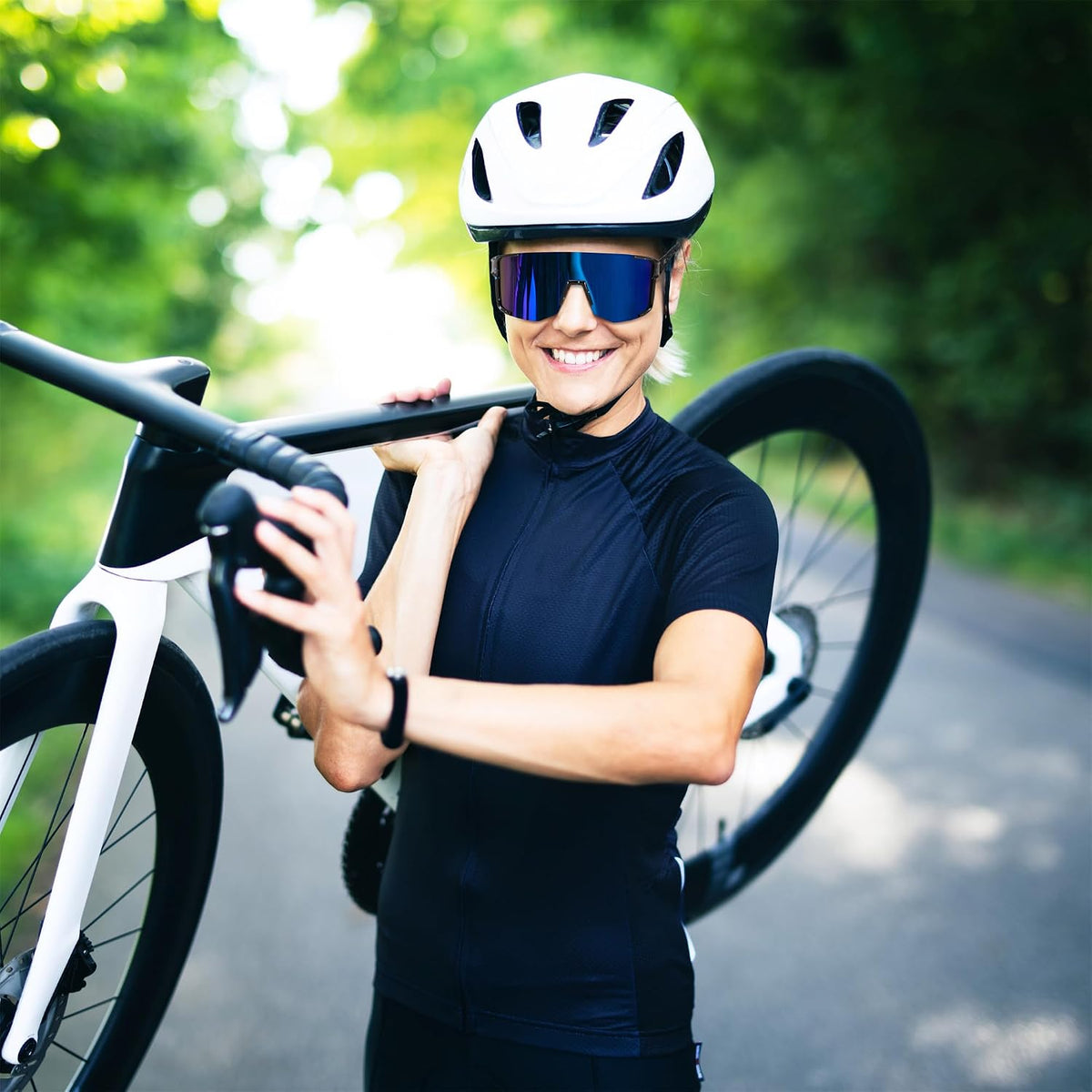 ÉÌƷͼƬ 9 | B0DK3GLVV6 | FEISEDY Cycling Glasses Sports Sunglasses for Men Women, Lightweight TR90 Frame UV400 MTB Running Fishing Baseball B0224