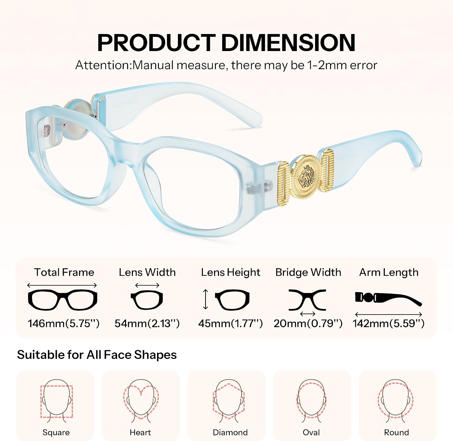 商品图片 21 | B0G34Q5S98 | FEISEDY Retro Trendy Narrow Blue Light Glasses for Women Men B0316 | Vintage 90s Small Square Eyeglasses,Blue Light Blocking