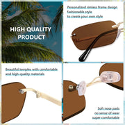 ÉÌƷͼƬ 81 | B0CY2Q4VW1 | FEISEDY Rimless Sunglasses Y2K Retro Small Narrow Rectangle Shades B2643