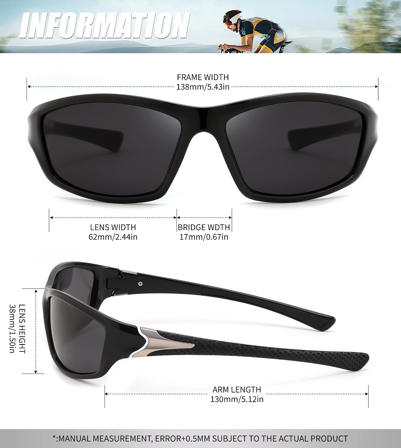 商品图片 72 | B09CT4VMCM | FEISEDY Classic Men Polarized Sports Sunglasses Night Driving Yellow Lenses Cycling Fishing Driving Glasses B2674