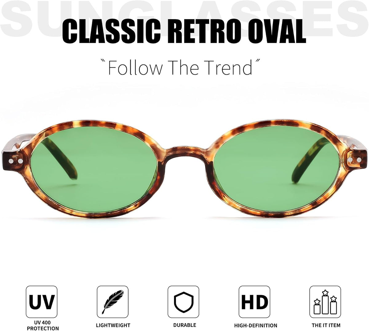 ÉÌƷͼƬ 16 | B0GV61HCD9 | FEISEDY Retro Oval Sunglasses for Women Small 90s Y2K UV Protection B1584