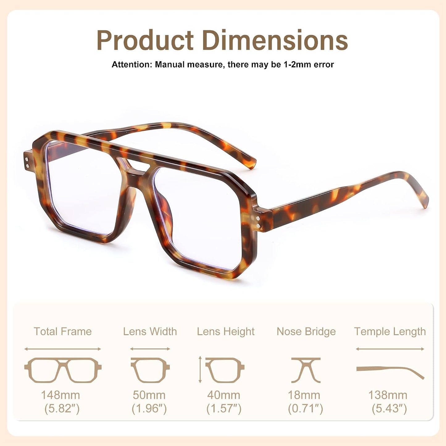 商品图片 12 | B0D3P82MGV | FEISEDY Blue Light Blocking Glasses, Aviator Frame Computer Reading/Gaming/TV/Phones Glasses for Women Men B0165