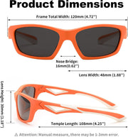 ÉÌƷͼƬ 13 | B0D1GDXPL3 | FEISEDY Kids Polarized Sunglasses TR90 Sports Cycling Glasses UV400 for Boys Girls Age 3-10 B0160