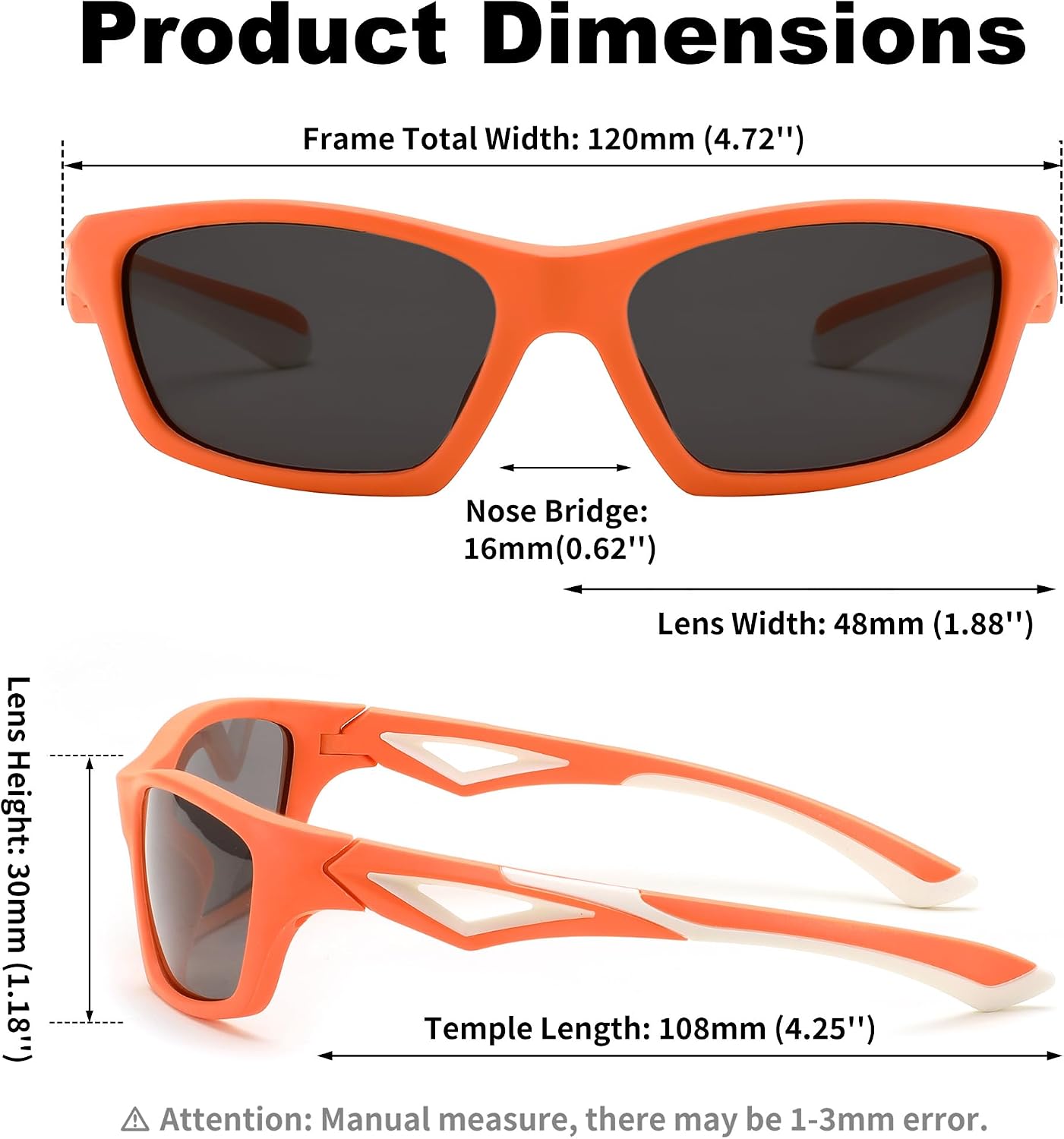 商品图片 13 | B0D1GDXPL3 | FEISEDY Kids Polarized Sunglasses TR90 Sports Cycling Glasses UV400 for Boys Girls Age 3-10 B0160