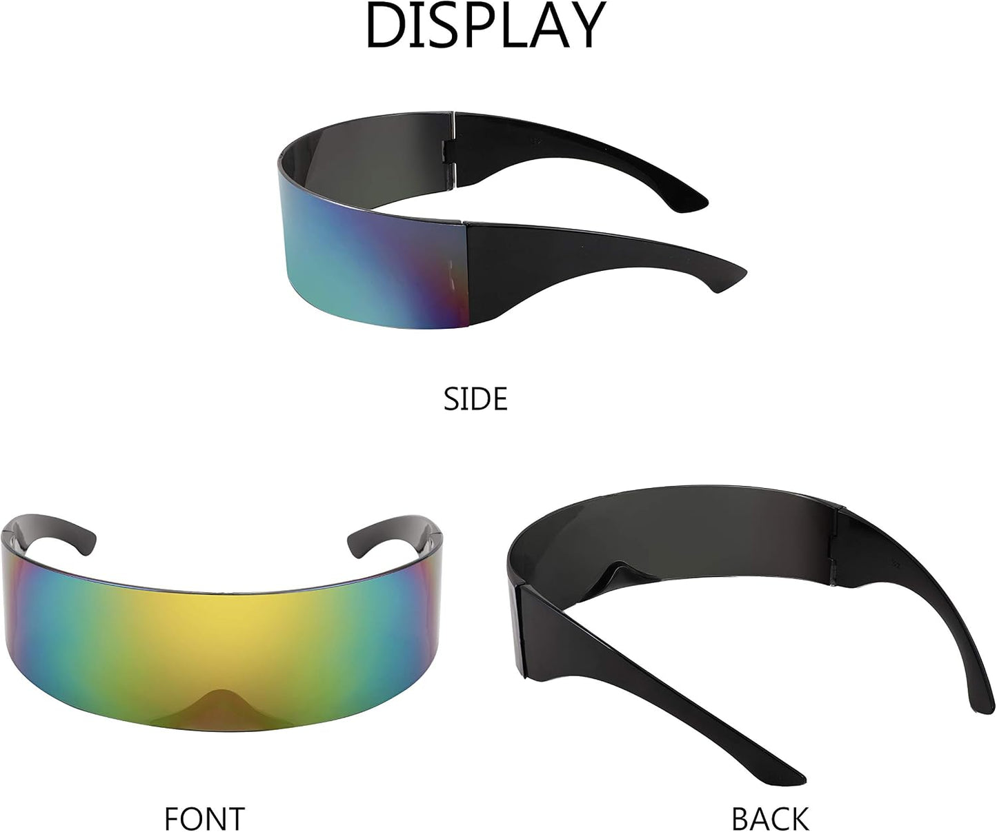 商品图片 18 | B08THY8CBQ | FEISEDY 80s Futuristic Cyclops Cyber Visor Sunglasses Men Women Punk Style Cosplay B2740