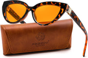 FEISEDY Cat eye Sunglasses Polarized and Retro Stylish for Women Men B0428