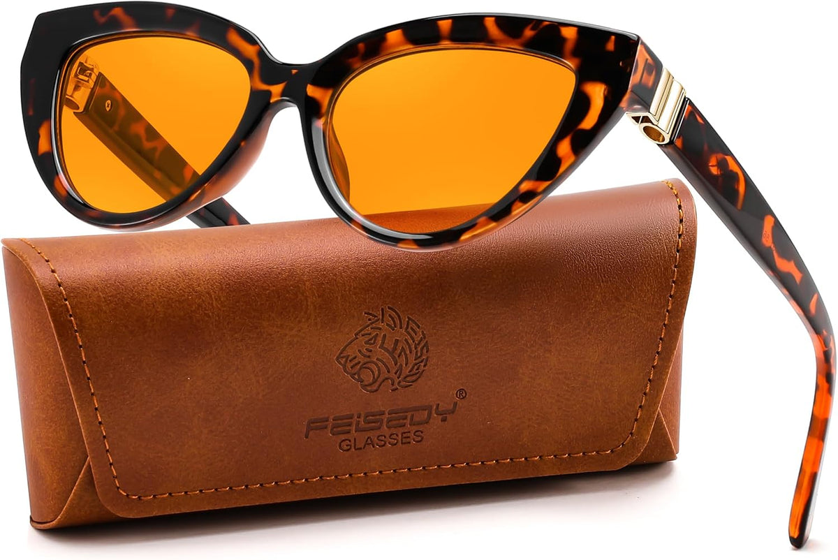 FEISEDY Cat eye Sunglasses Polarized and Retro Stylish for Women Men B0428