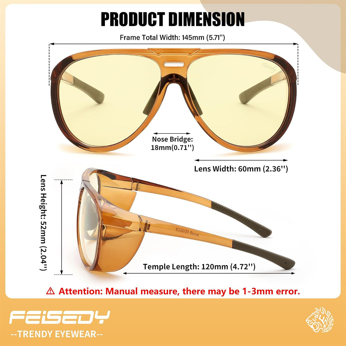 ÉÌƷͼƬ 5 | B0FCFQMV1Z | FEISEDY Yellow Lens Gaming Glasses Blue Light Glasses for Woman Men Computer Gamer Eyeglasses Anti Eyestrain Glare G0095
