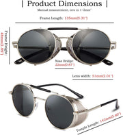 ÉÌƷͼƬ 27 | B09LYD9SW2 | FEISEDY Steam Punk Sunglasses for Men Women Side Shield Round Steampunk Vintage Glasses Shades B2518