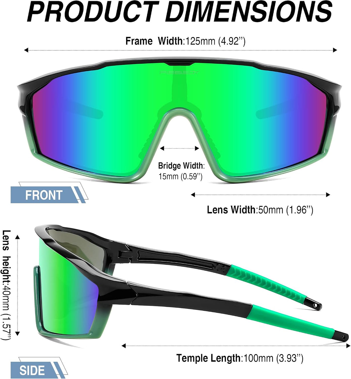 ÉÌƷͼƬ 27 | B0DFLMHFF6 | FEISEDY Kids Teens Baseball Polarized Sunglasses Lightweight TR90 Frame UV400 Sports Cycling Shades for Boys Girls B0186