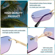 ÉÌƷͼƬ 74 | B0CY2Q4VW1 | FEISEDY Rimless Sunglasses Y2K Retro Small Narrow Rectangle Shades B2643