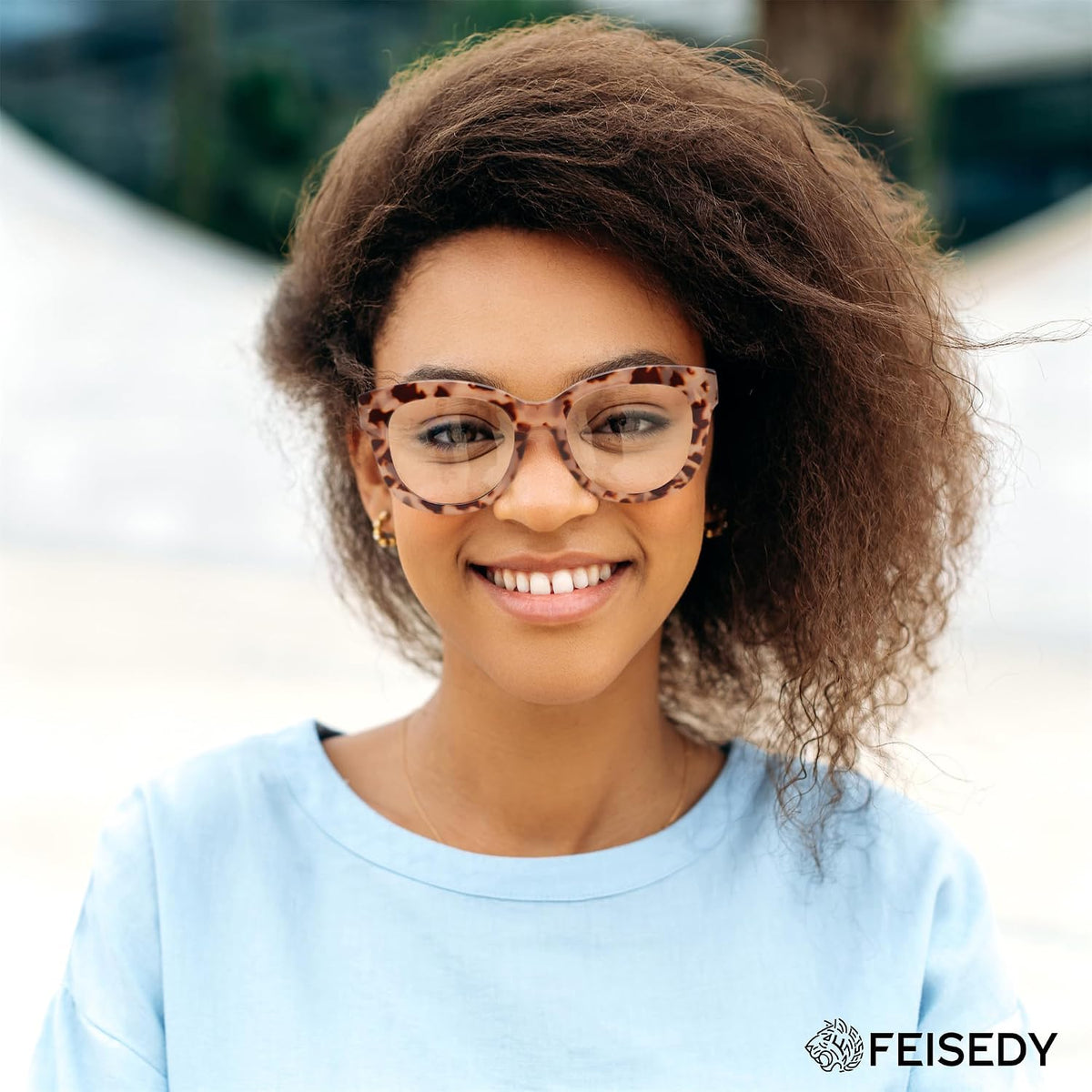 ÉÌƷͼƬ 15 | B0DSP9ZRGV | FEISEDY Retro Blue Light Glasses for Women Men, Thick Square Glasses Blue Light Blocking, Anti Glare Digital &Eyestrain B0278