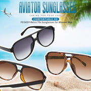 ÉÌƷͼƬ 19 | B0CB543WBD | FEISEDY Vintage Retro 70s Plastic Aviator Sunglasses Women Men Classic Large Squared Frame B2751