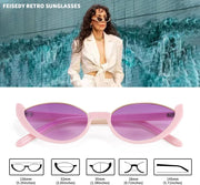 ÉÌƷͼƬ 31 | B09P86RSS8 | FEISEDY Fashion Small Cat Eye Sunglasses for Women Retro Trendy Cool Sun Glasses B2864