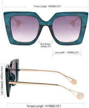 ÉÌƷͼƬ 70 | B08HVPGJW5 | FEISEDY Sunglasses Womens Trendy, Oversized Square Shades, Pearl Inlay Cat Eye Frame UV400 Protection B2625