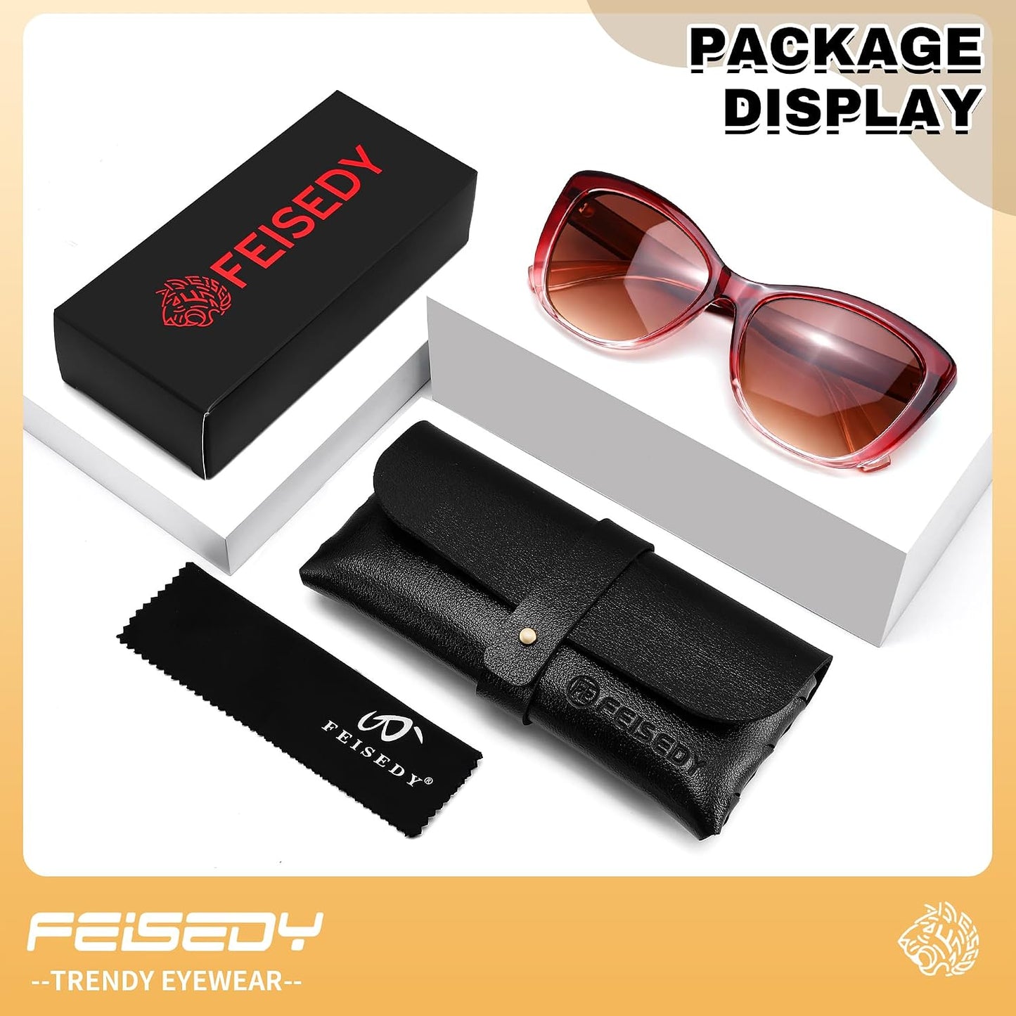商品图片 14 | B0GSZX5N57 | FEISEDY Cat Eye Bifocal Sunglasses Reader for Women UV400 Protection B0352