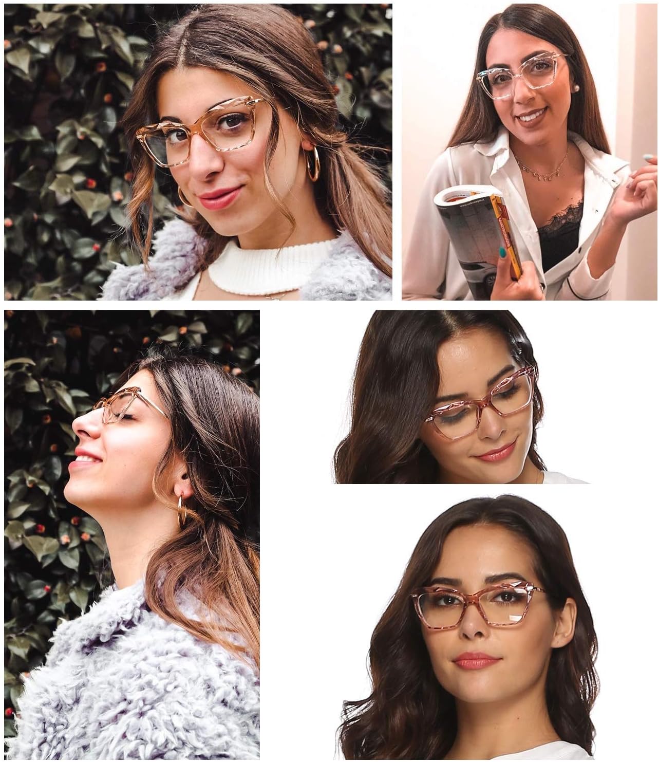 商品图片 18 | B07FR6SSY6 | FEISEDY Cat Eye Glasses Frame Clear Lenses Lightweight Eyewear for Women B2440