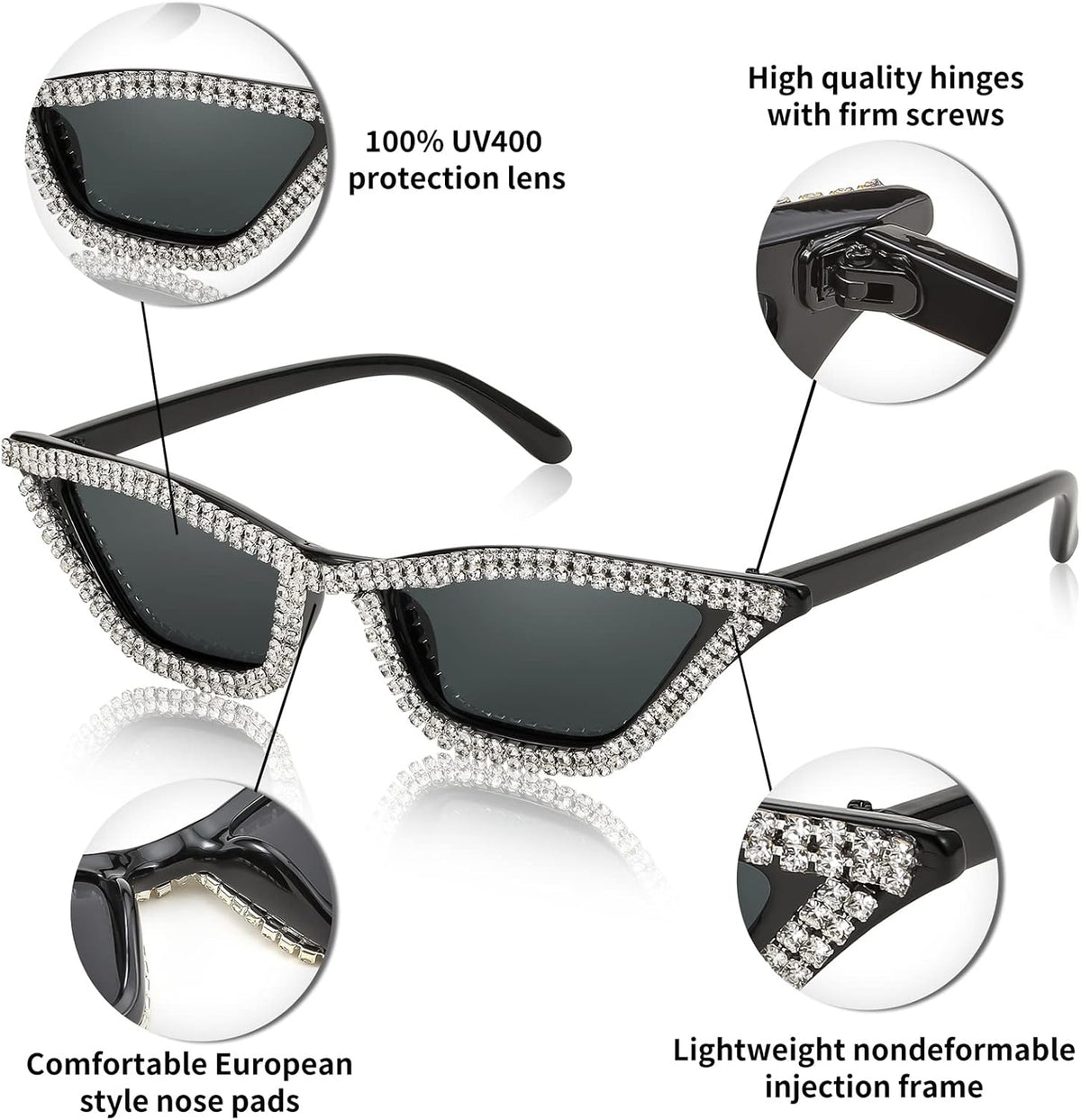 ÉÌƷͼƬ 117 | B079KYQYT3 | FEISEDY Small Cat Eye Sunglasses Vintage Square Shade Women Eyewear B2291