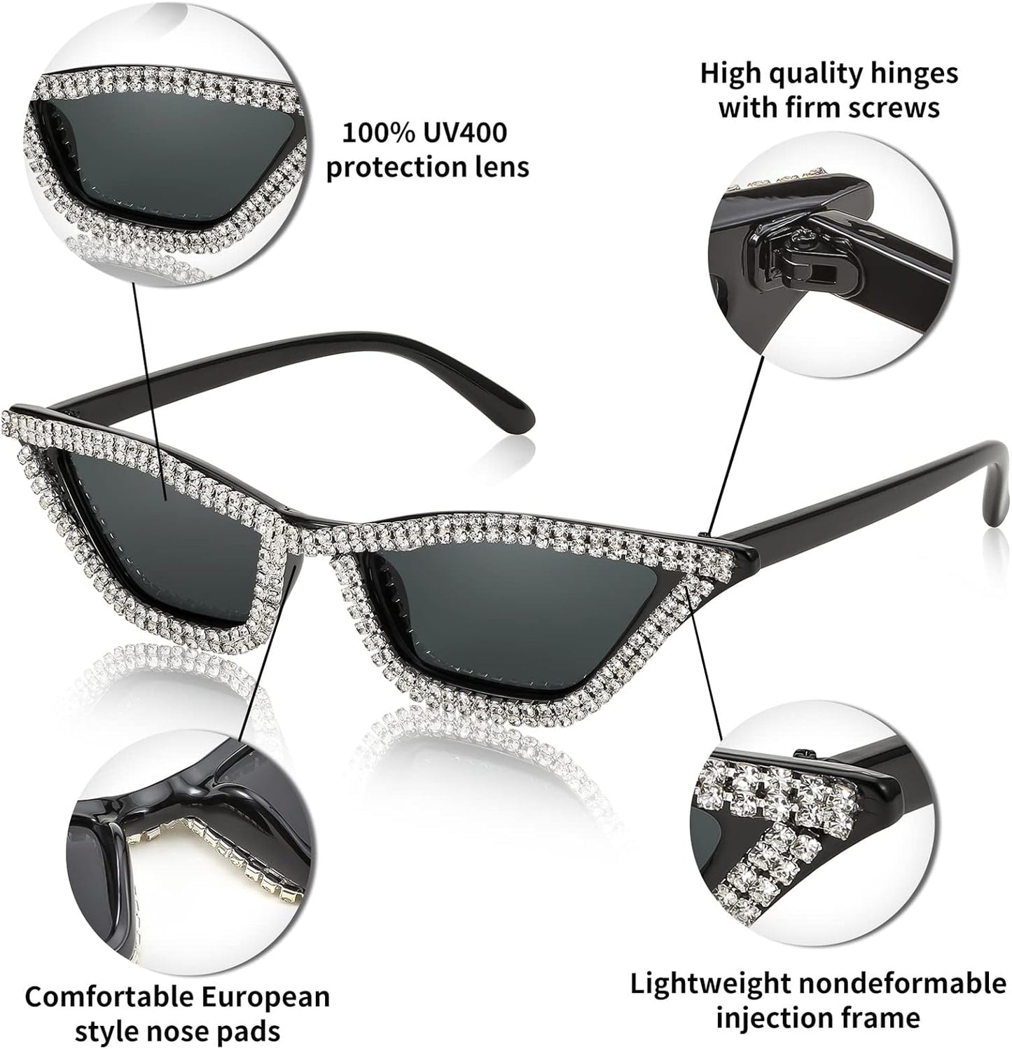 商品图片 117 | B079KYQYT3 | FEISEDY Small Cat Eye Sunglasses Vintage Square Shade Women Eyewear B2291