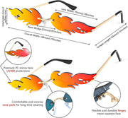 ÉÌƷͼƬ 5 | B09JK7M3SQ | FEISEDY Fire Flame Sunglasses for Women Mirror Rimless Fire Shaped Novelty Sunglasses B2839