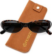 Tortoise Frame Grey Lens / 54 Millimeters | B0H6WHRBKH | FEISEDY Retro Oval Polarized Sunglasses for Women Cat Eye TR90 Shades B0460