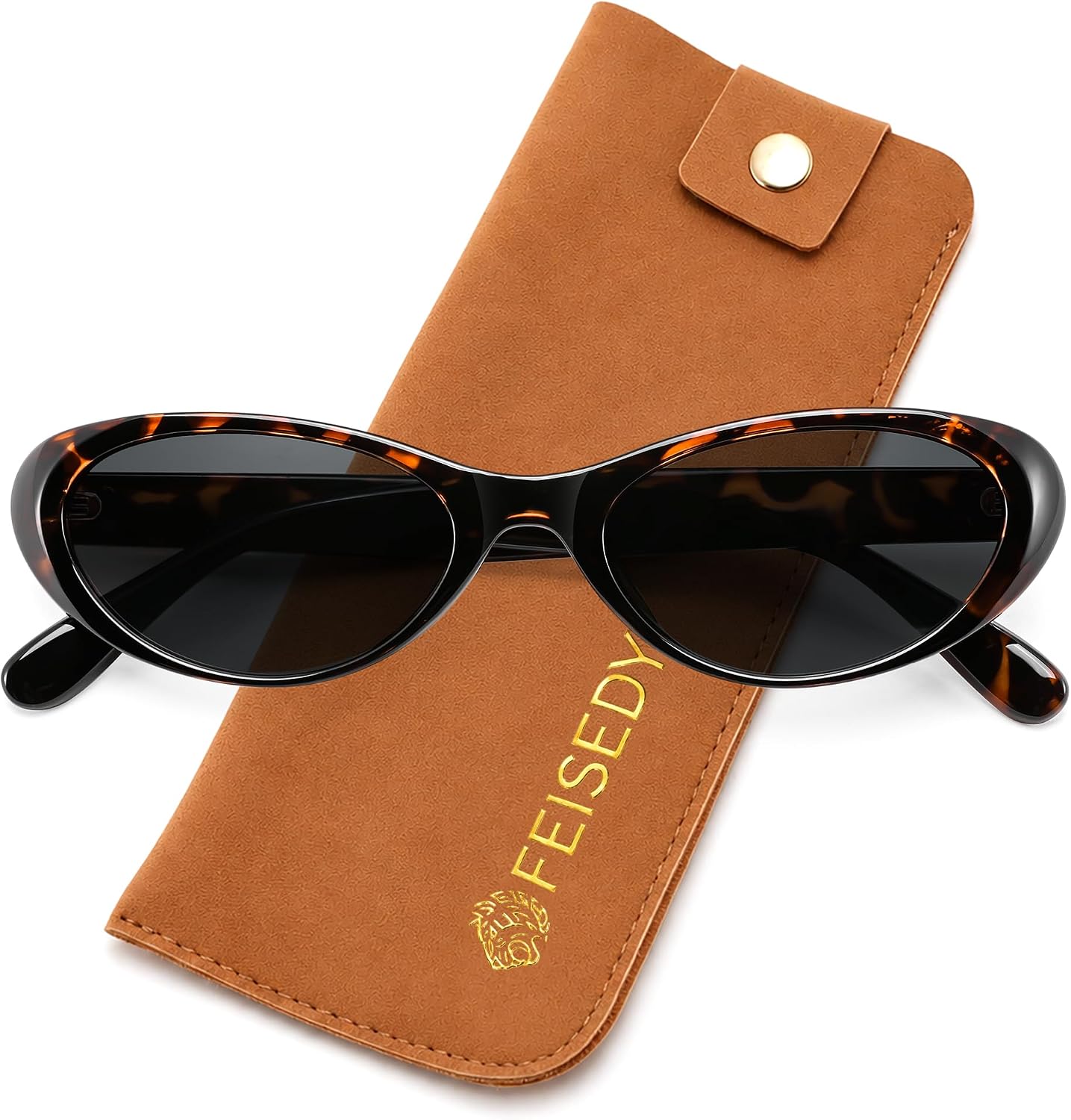 Tortoise Frame Grey Lens / 54 Millimeters | B0H6WHRBKH | FEISEDY Retro Oval Polarized Sunglasses for Women Cat Eye TR90 Shades B0460