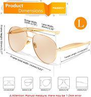 ÉÌƷͼƬ 33 | B0FKML2SSC | FEISEDY Oversized Aviator Sunglasses Women Men - Retro Gold Metal Chunky Frame, UV400 for Driving & Daily Wear B0311