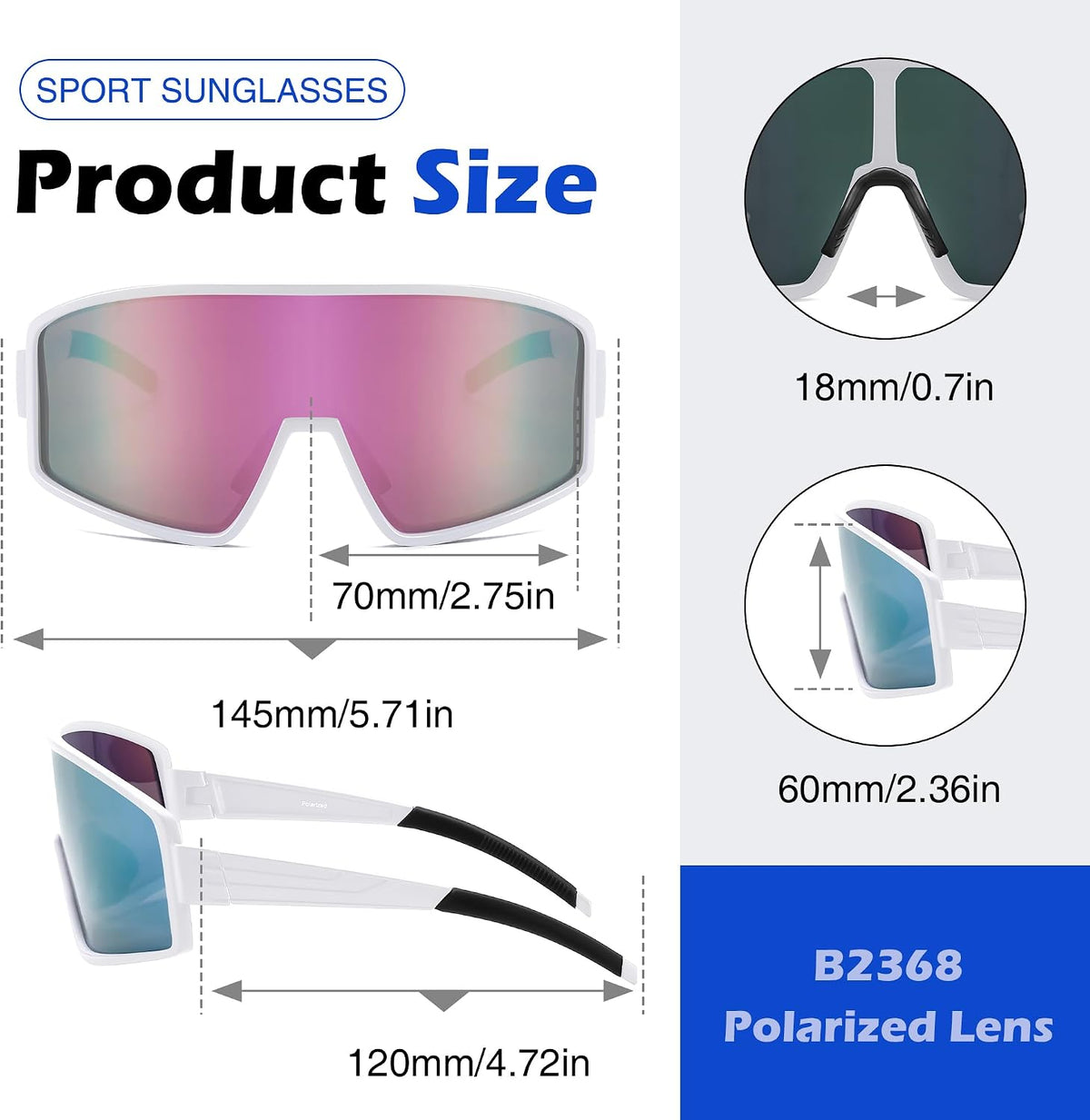 ÉÌƷͼƬ 7 | B0CTT71RHP | FEISEDY Polarized Sports Sunglasses for Men Women Youth Cycling Glasses Baseball Softball Sunglasses B2368