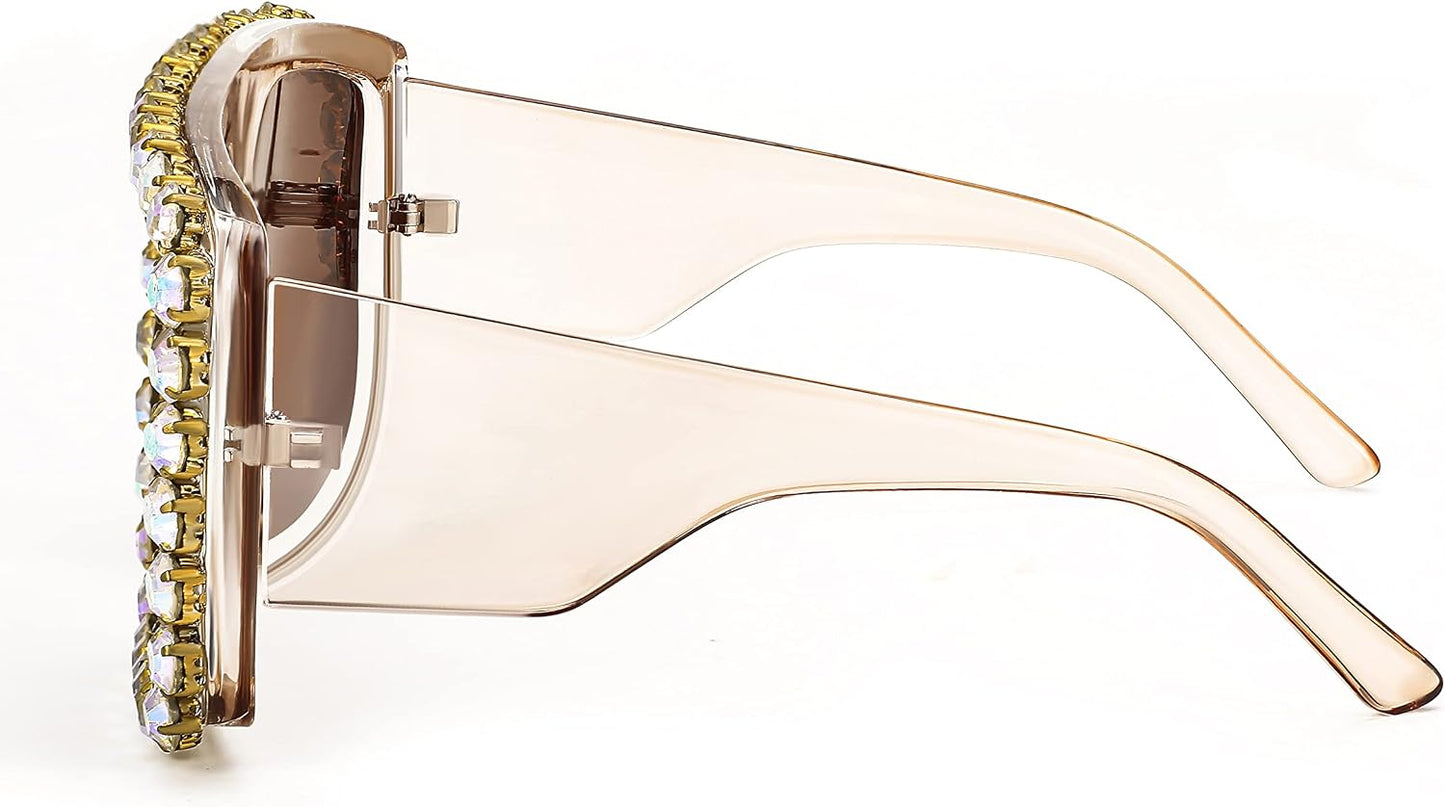 商品图片 37 | B09YHJ846J | FEISEDY Square Diamond Sunglasses for Women Retro Fashion Shiny Rhinestone Sun Glasses B2916