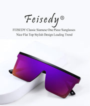 ÉÌƷͼƬ 70 | B09H6XXSDN | FEISEDY Oversized Sunglasses Mens Womens Flat Top Square Trendy Visor Shades UV400 B2470