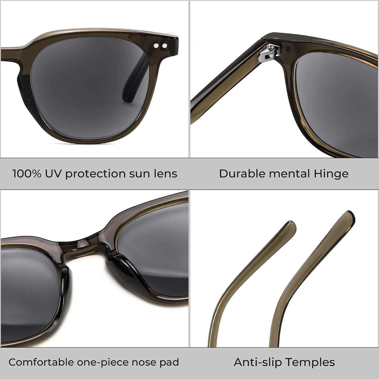 商品图片 29 | B0CSNK73XH | FEISEDY Round Reading Sunglasses for Men and Women Stylish Blue Light Blocking Readers B0113