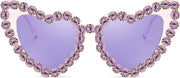 ÉÌƷͼƬ 5 | B0CDXC8YD5 | FEISEDY Heart Shaped Sunglasses for Women, Trendy Diamond Love Eyeglasses Fashion, Crystal Trim Jeweled Frame Party B2318