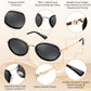 商品图片 29 | B0GX9GL5XF | FEISEDY Polarized Oval Metal Sunglasses for Women Men Classic Retro B0439