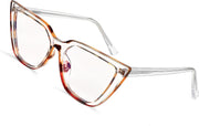 Transparent Leopard / 51 Millimeters | B0BHT4B8N9 | FEISEDY Women Cat Eye Blue Light Blocking Glasse Frame Fake Nerd Clear Square Computer Eyewear Anti Eyestrain B2353
