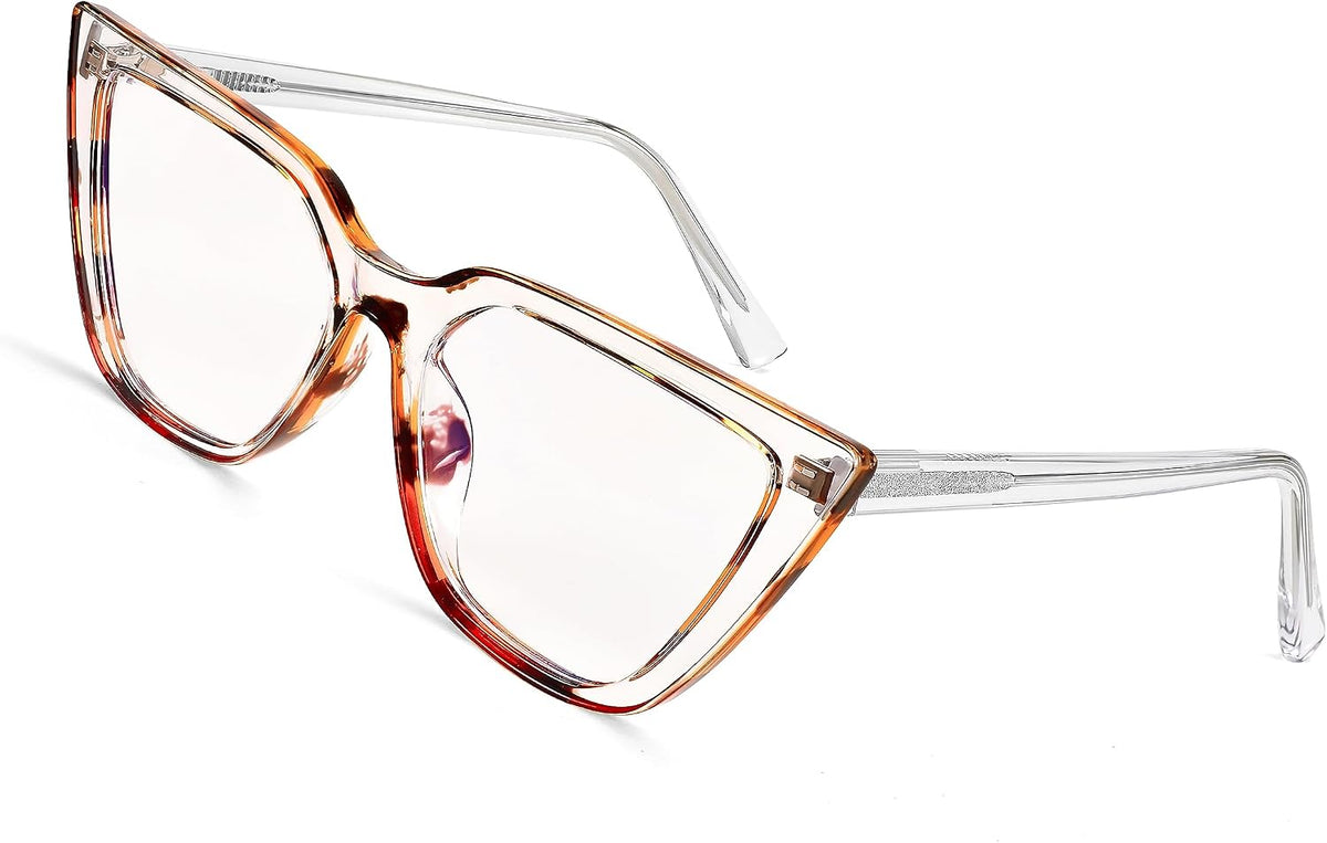 Transparent Leopard / 51 Millimeters | B0BHT4B8N9 | FEISEDY Women Cat Eye Blue Light Blocking Glasse Frame Fake Nerd Clear Square Computer Eyewear Anti Eyestrain B2353