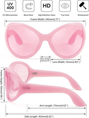 ÉÌƷͼƬ 35 | B0BYX6JXMW | FEISEDY Bug Eye Y2K Oversized Sunglasses Women Men Oval Frame B2391