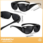 ÉÌƷͼƬ 5 | B0FWBRF3SR | FEISEDY Fit Over Glasses Sunglasses, Work Safety Goggles for Men Women, Wrap Around Sunglasses Outdoors B0343