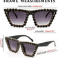 商品图片 23 | B09V7X56D4 | FEISEDY Women Crystal Square Cat Eye Sunglasses Sparkling Trendy Retro Cateye Sunglasses B2898