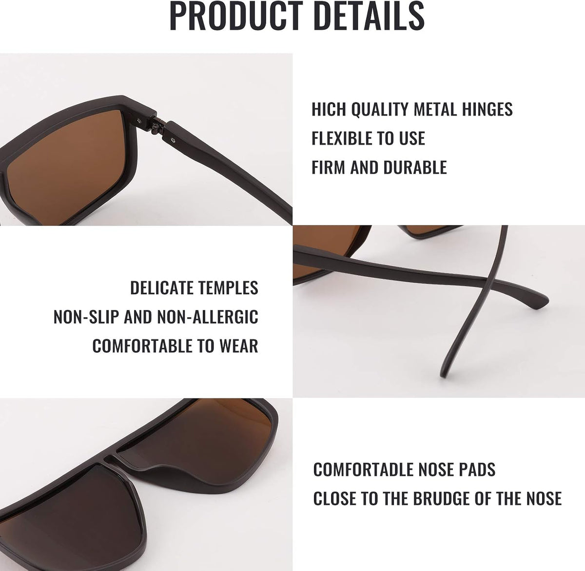ÉÌƷͼƬ 4 | B08QMYV37G | FEISEDY Square Oversized Sunglasses for Women Men Flat Top Fashion Shades B2669