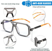ÉÌƷͼƬ 21 | B0DPLTC8K6 | FEISEDY Vintage Square Blue Light Blocking Glasses Women Men 70s Flat Aviator Glasses Computer Anti Glare B0062