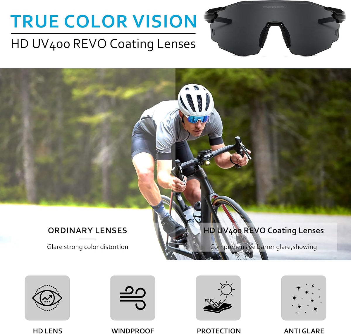 ÉÌƷͼƬ 39 | B0CYZM95KC | FEISEDY Rimless Sports Sunglasses for Men Women Tr90 Frame for Cycling Fishing Running B0116