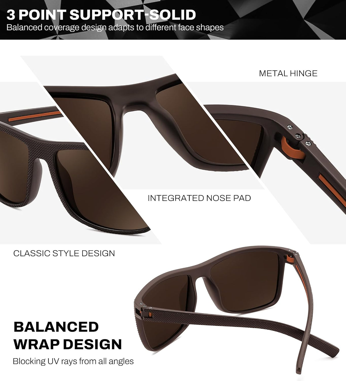 ÉÌƷͼƬ 36 | B0F8J2TQSK | FEISEDY Polarized Sunglasses for Men and Women Lightweight Frame Sun Glasses with UV400 Protection for Driving Fishing B0301