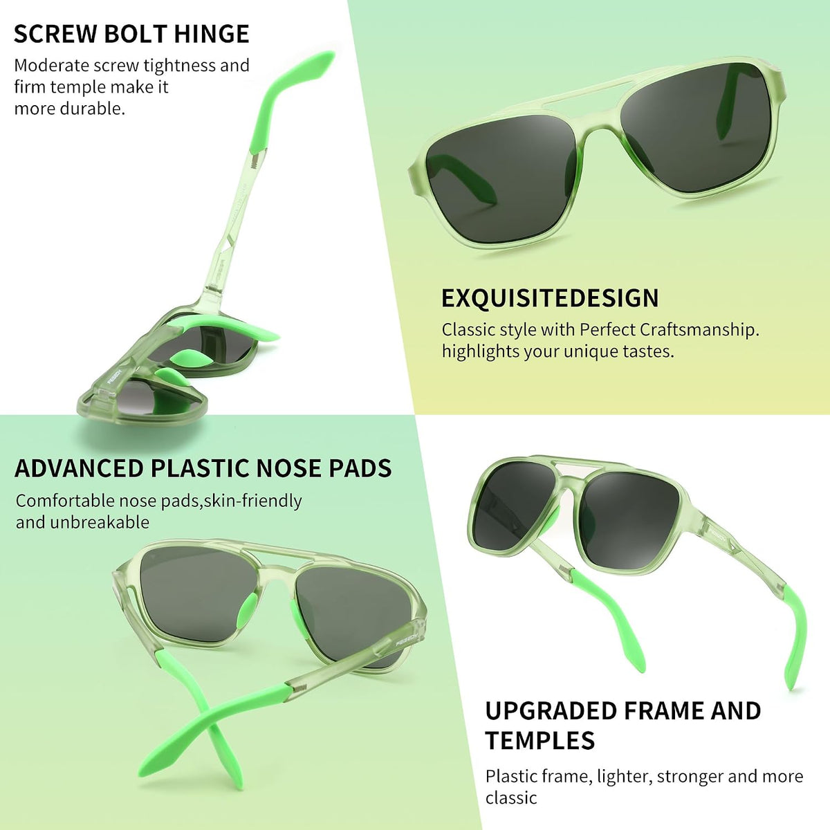 ÉÌƷͼƬ 43 | B0DSVK9L2R | FEISEDY Retro Aviator Polarized Sunglasses Women Men Outdoors B0260