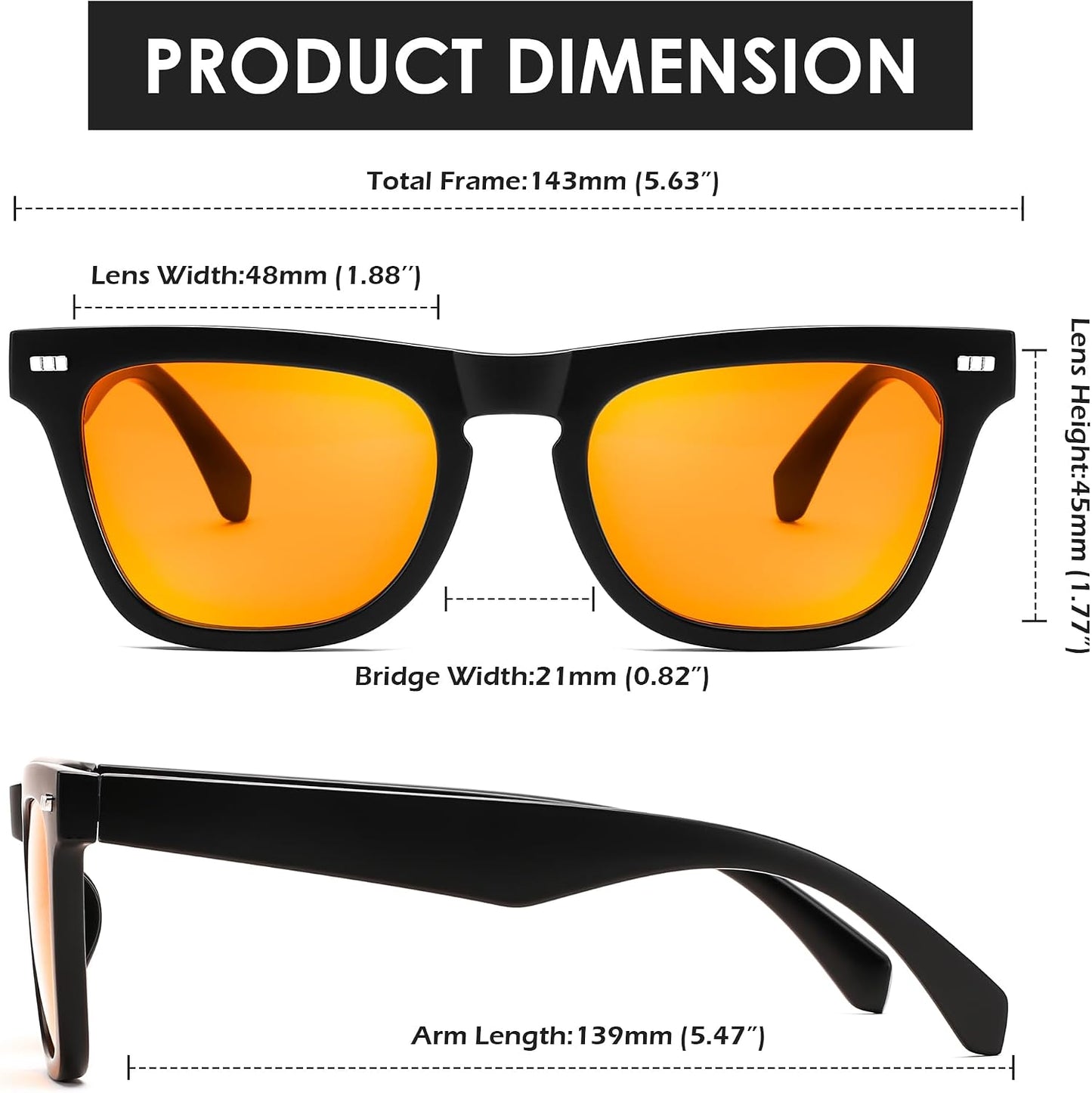 商品图片 7 | B0DGG8ZW4W | FEISEDY Fashion Blue Light Blocking Glasses for Men Women Computer Gaming Glasses Anti Eyestrain Sleeping Glasses B1225