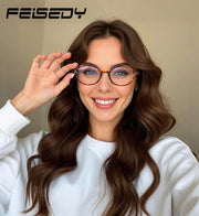ÉÌƷͼƬ 22 | B0DJ4YNFXZ | FEISEDY Vintage Oval Blue Light Glasses for Women Men Stylish Lightweight 90s Eyeglasses Fake Nerd Y2k Eyewear Frame B0242