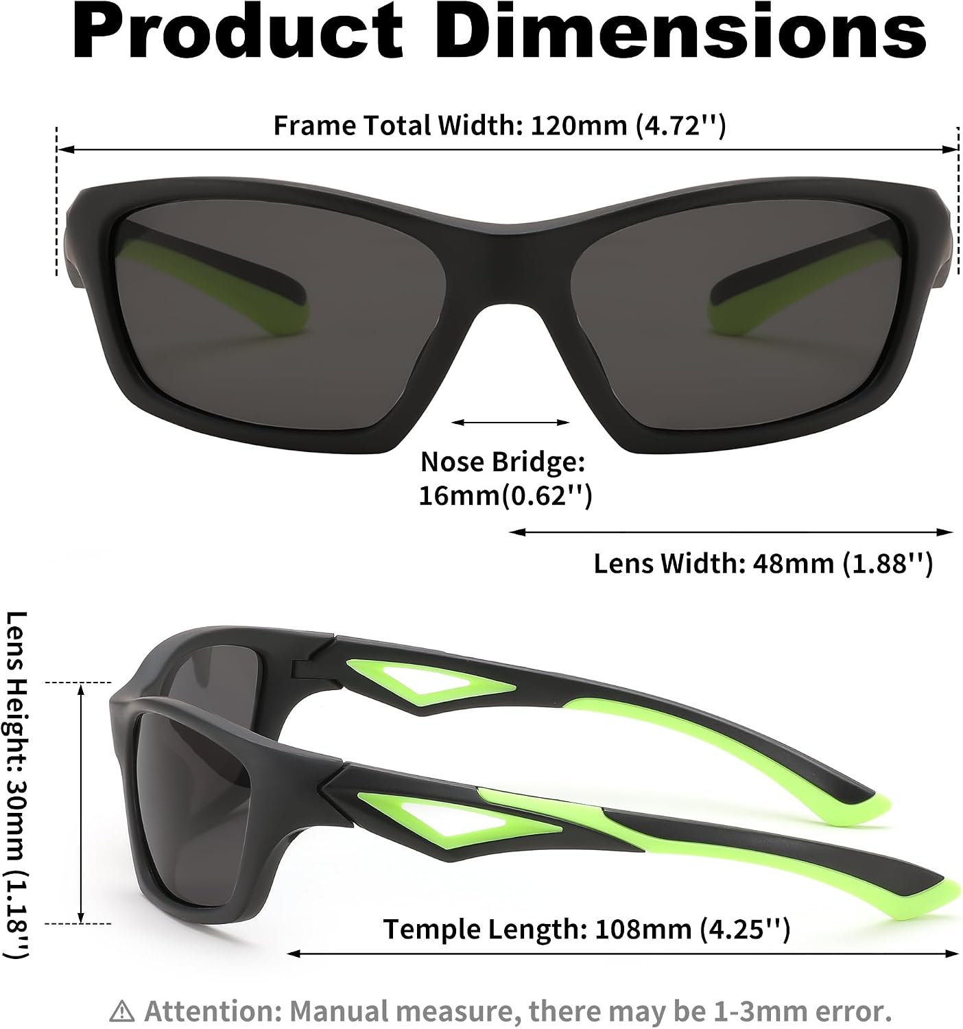 商品图片 6 | B0D1GDXPL3 | FEISEDY Kids Polarized Sunglasses TR90 Sports Cycling Glasses UV400 for Boys Girls Age 3-10 B0160
