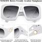 商品图片 17 | B0CYX6Y87W | FEISEDY Retro Oversized Avaitor Sunglasses for Women Men Bold Thick Frame Flat Top Shades B0126