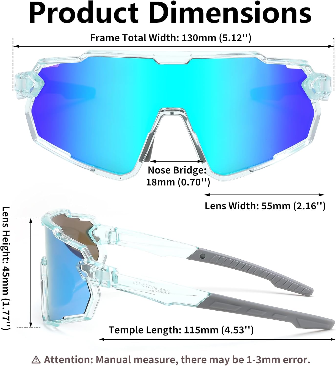 商品图片 24 | B0D6XZ67Q2 | FEISEDY Kids Teens Baseball Polarized Sunglasses Lightweight Frame UV400 Sports Cycling Shades for Boys Girls B0190